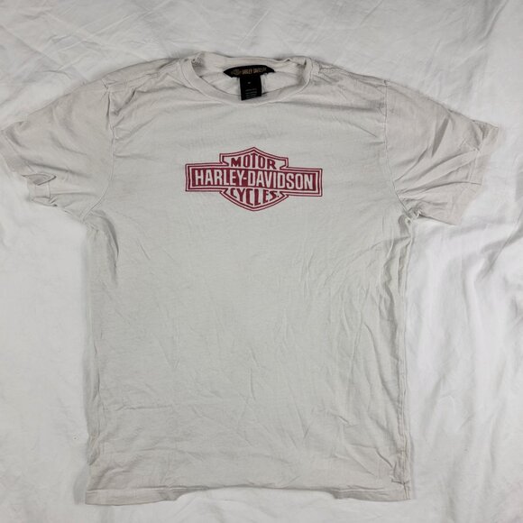 Harley Davidson Mens Medium White T Shirt Milwaukee Wisconsin Motorcycles Casual - Picture 2 of 8